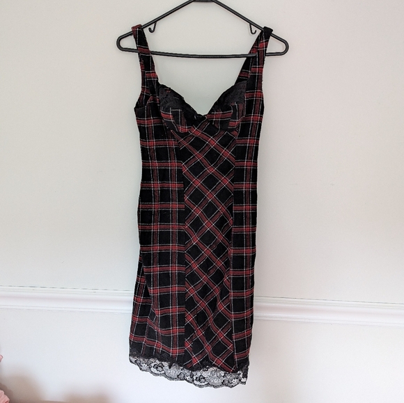 Vintage Bebe Tartan Sleevless Dress SM - Picture 1 of 6